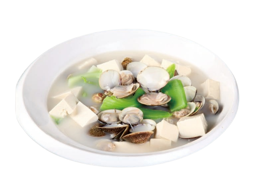 T2 Fresh Clam Soup with Silken Tofu T2 鲜蛤滑豆腐汤