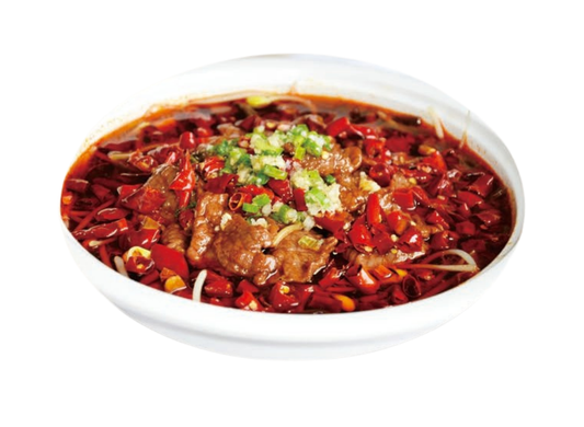 B4 Boiled Beef Slices in Spicy Broth 水煮牛肉