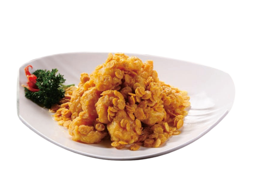 P5 Golden Cereal-Crusted Prawns 麦片虾